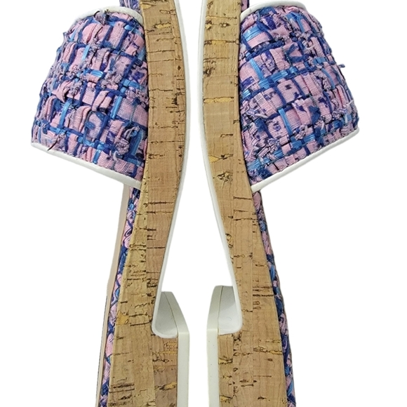 Steve Madden Woman's size 10M in pink and blue slip ons with 1.5" block heel. - Picture 7 of 8